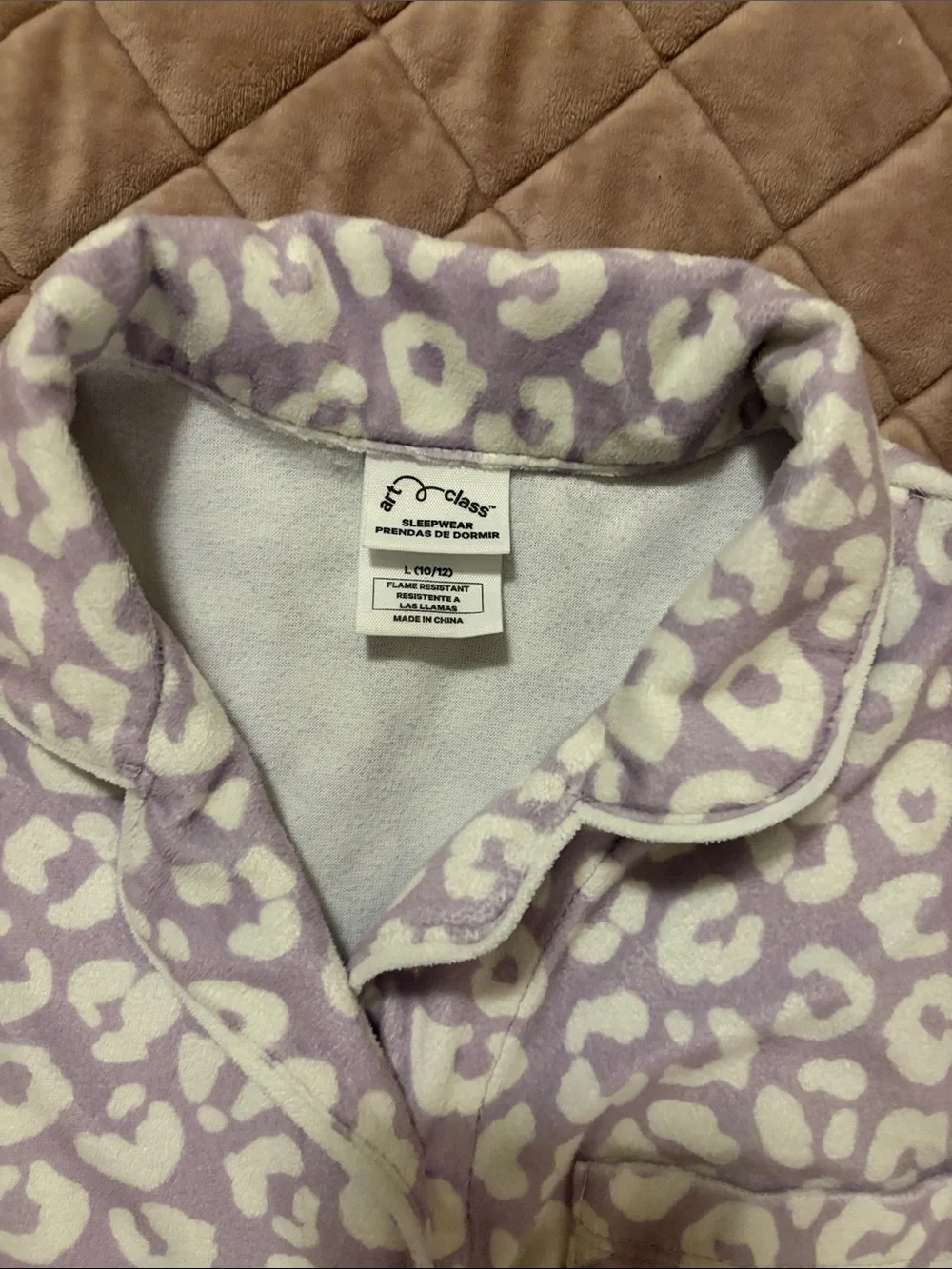 Girls Lavender Leopard Print Short Pajama Set. So soft and comfortable! Size L